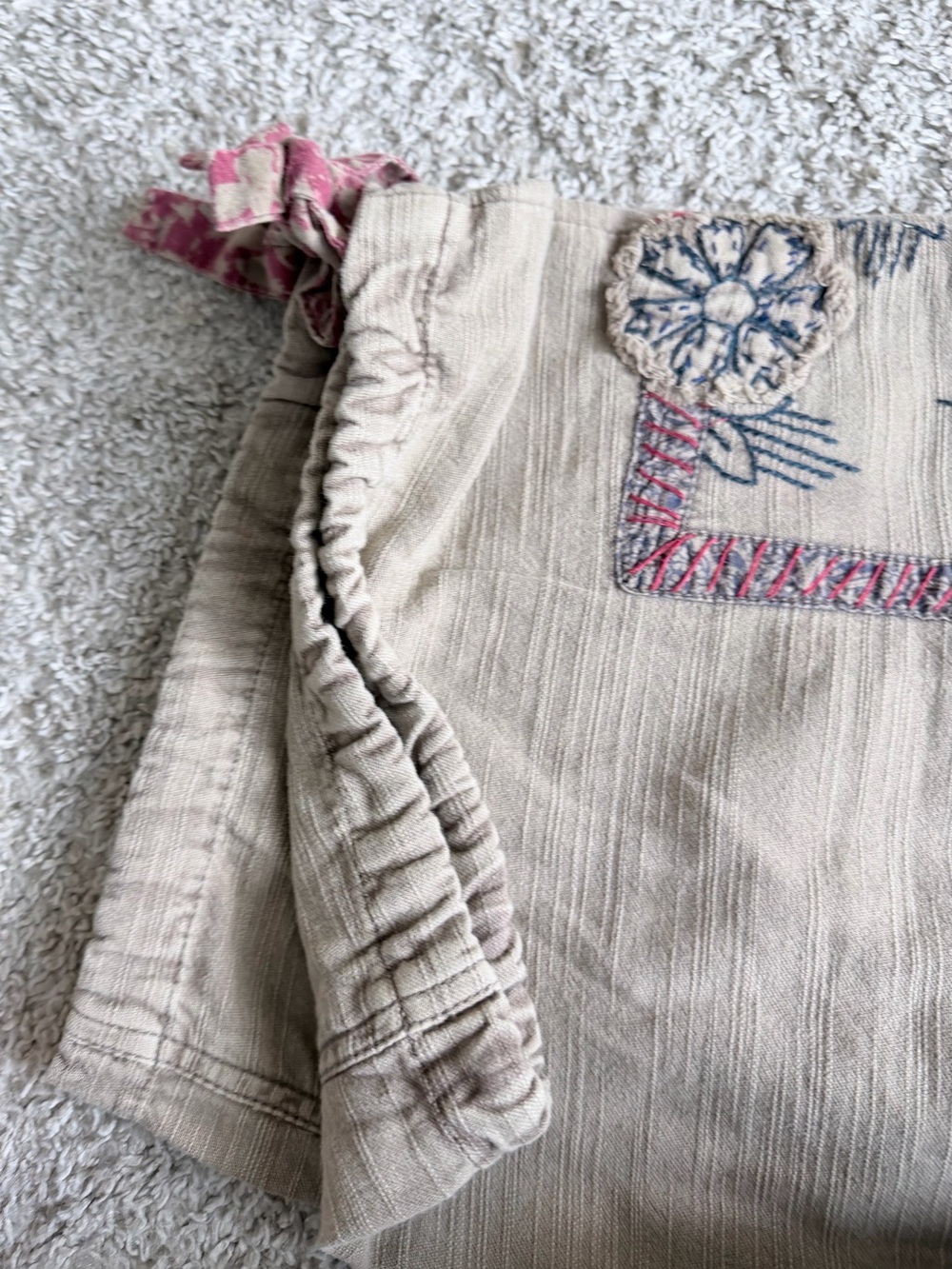 We The Free Pants with Blue Floral Patchwork - Picture 3 of 5